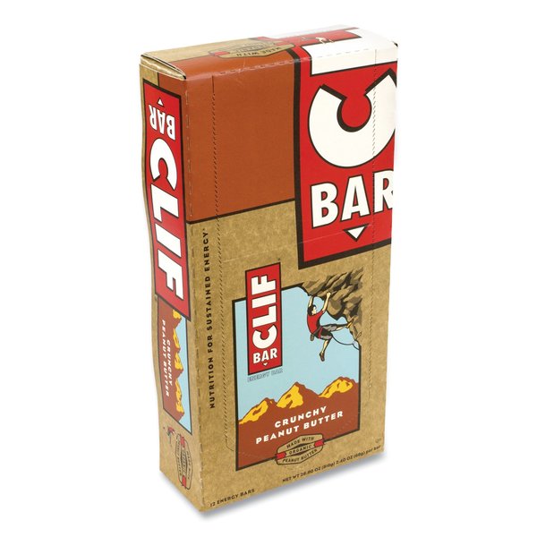 Clif Bar Energy Bar, Crunchy Peanut Butter, 2.4 oz, PK12 30120